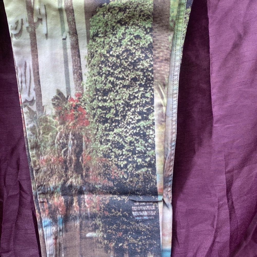 Tribal Travel Print Jeans - High-Rise Straight Leg - Size14 - Picture 5 of 13